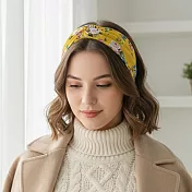【HandStyle】髮箍 法式鄉村風清新碎花扭結寬邊髮箍(46020) _黃色碎花