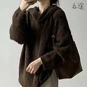 【衣途】溫柔軟糯V領毛衣+披肩二件組(KDTQ-B805) FREE 咖啡