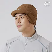 ADISI 防水防風保暖護耳球帽 AH25057 ｜刷毛 保暖帽 護耳帽 防水帽 M 卡其棕