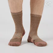 ADISI 美麗諾羊毛保暖襪 AS25058 ｜羊毛襪 中筒襪 厚底 M 核桃棕/22-24CM