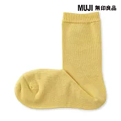 【MUJI 無印良品】女足口柔軟舒適直角襪23-25cm 淺芥黃