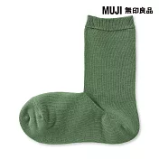 【MUJI 無印良品】女足口柔軟舒適直角襪23-25cm 嫩綠