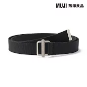 【MUJI 無印良品】再生聚酯纖維混可調式織帶皮帶 黑色
