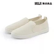 【MUJI 無印良品】撥水加工柔軟鞋墊基本便鞋 25.5cm 柔白