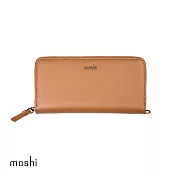 Moshi Folia 拉鍊長夾  焦糖棕