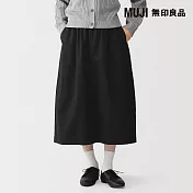 【MUJI 無印良品】女水洗棉舒適裙 S 黑色