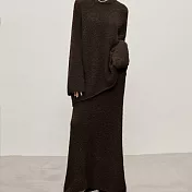 【衣途】慵懶風寬鬆毛衣裙套裝(KDAQ-B295) F 咖啡色