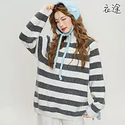 【衣途】質感寬鬆條紋針織休閒套裝(KDAQ-B579) F 花米