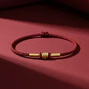 【HandStyle】手鍊 經典紅棕雙色真言轉筒好運編織手鍊(59065) _棗紅色x金線