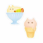 【日本EL COMMUN】軟綿綿貓 造型貼紙2入組 ‧ 甜點