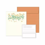 【日本EL COMMUN】動物x花卉活版印刷信封紙組 ‧ 鴨子x金盞花