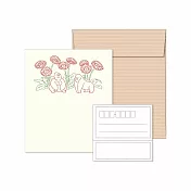 【日本EL COMMUN】動物x花卉活版印刷信封紙組 ‧ 猩猩x非洲菊