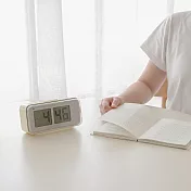 Mooas韓國LED復古翻頁鐘 奶油白