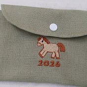 偷偷喊我｜馬年刺繡紅包袋 - 可愛小馬B款/蘋果綠