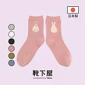 Tabio靴下屋〈立體兔尾中筒襪〉 30 粉紅色