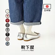 Tabio日本靴下屋〈背面蝴蝶結刺繡中筒襪〉 01 奶油白 x 淡藍蝴蝶結