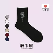 Tabio日本靴下屋〈小花刺繡中筒襪〉 12 黑色