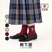 Tabio日本靴下屋〈小花刺繡中筒襪〉 44 酒紅色