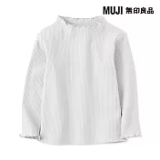 【MUJI 無印良品】幼兒彈性羅紋短領長袖T恤 80 淺灰