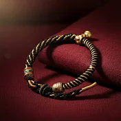 【HandStyle】手鍊 藏式復古轉經輪金絲邊鈴鐺開運手鍊(15045) _黑色