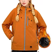 【AnZa】連帽衝鋒衣加厚保暖輕量外套 (多色)         M 南瓜橘