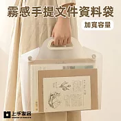 【上手家居】霧感手提文件資料袋(文件收納袋/文件袋/公文袋/網紗收納袋) 透明色