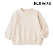 【MUJI 無印良品】幼兒容易穿脫裏毛圓領衫 80 淺米