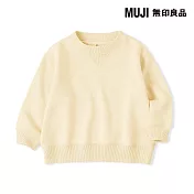 【MUJI 無印良品】幼兒容易穿脫裏毛圓領衫 80 淡黃