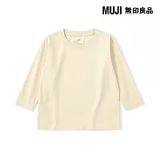 【MUJI 無印良品】幼兒容易穿脫棉天竺圓領長袖T恤 80 淺黃