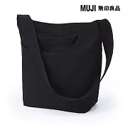 【MUJI 無印良品】帆布肩背托特包 黑色