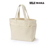 【MUJI 無印良品】帆布橫型托特包 原色