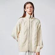 【ST.MALO】秘魯羊駝鑽紋針織外套-2505WC- 2XL 淡杏仁