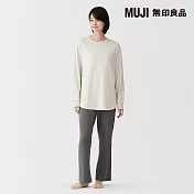 【MUJI 無印良品】女柔滑雙層織長袖家居睡衣 S 粉米
