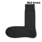 【MUJI 無印良品】男商務直角襪25-27cm 深灰直紋