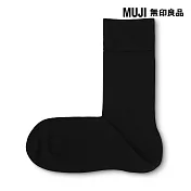 【MUJI 無印良品】男鹿子織商務直角襪25-27cm 黑色