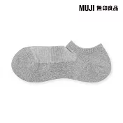 【MUJI 無印良品】男圈絨淺口直角襪25-27cm 灰色