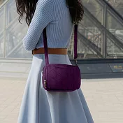 《TRAVELON》Runways 3層防盜斜背包 - 黑莓紫