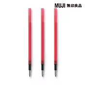 【MUJI 無印良品】可擦膠墨筆芯(3入)/紅0.5