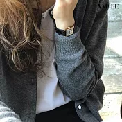 【AMIEE】氣質百搭開襟針織外套(KDCQ-9393) M 中灰