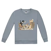 【MsMore】 森林系貓咪的下午茶派對長袖T恤(內刷毛)# 127111 S 銀色