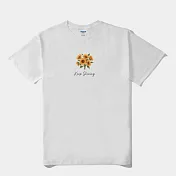 【MsMore】 《自訂款》暖陽花束向日葵插畫圓領T恤# 127145 S 白色