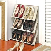 《壁立組》壁面雜誌/鞋類多用收納架6入 米棕色