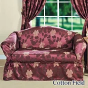 棉花田【米蘭】提花雙人沙發便利套-紫色 紫色