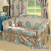 棉花田【花藝】提花雙人沙發便利套-藍色 藍色