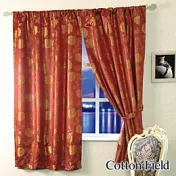 棉花田【彩妍】緹花穿掛兩用窗簾(200x170cm) 紅色