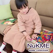 棉花田【NuKME】兒童時尚創意保暖袖毯-沙色 沙色