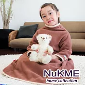 棉花田【NuKME】兒童時尚創意保暖袖毯-咖啡色 咖啡色