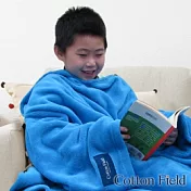 棉花田【樂邁】超細纖維兒童創意袖毯-淡藍(120x140cm) 淡藍
