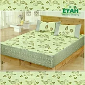 《EYAH宜雅》【綠森林】單人床包式亞藤蓆2件組