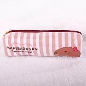 Kapibarasan 水豚君愛心印花方筒筆袋粉